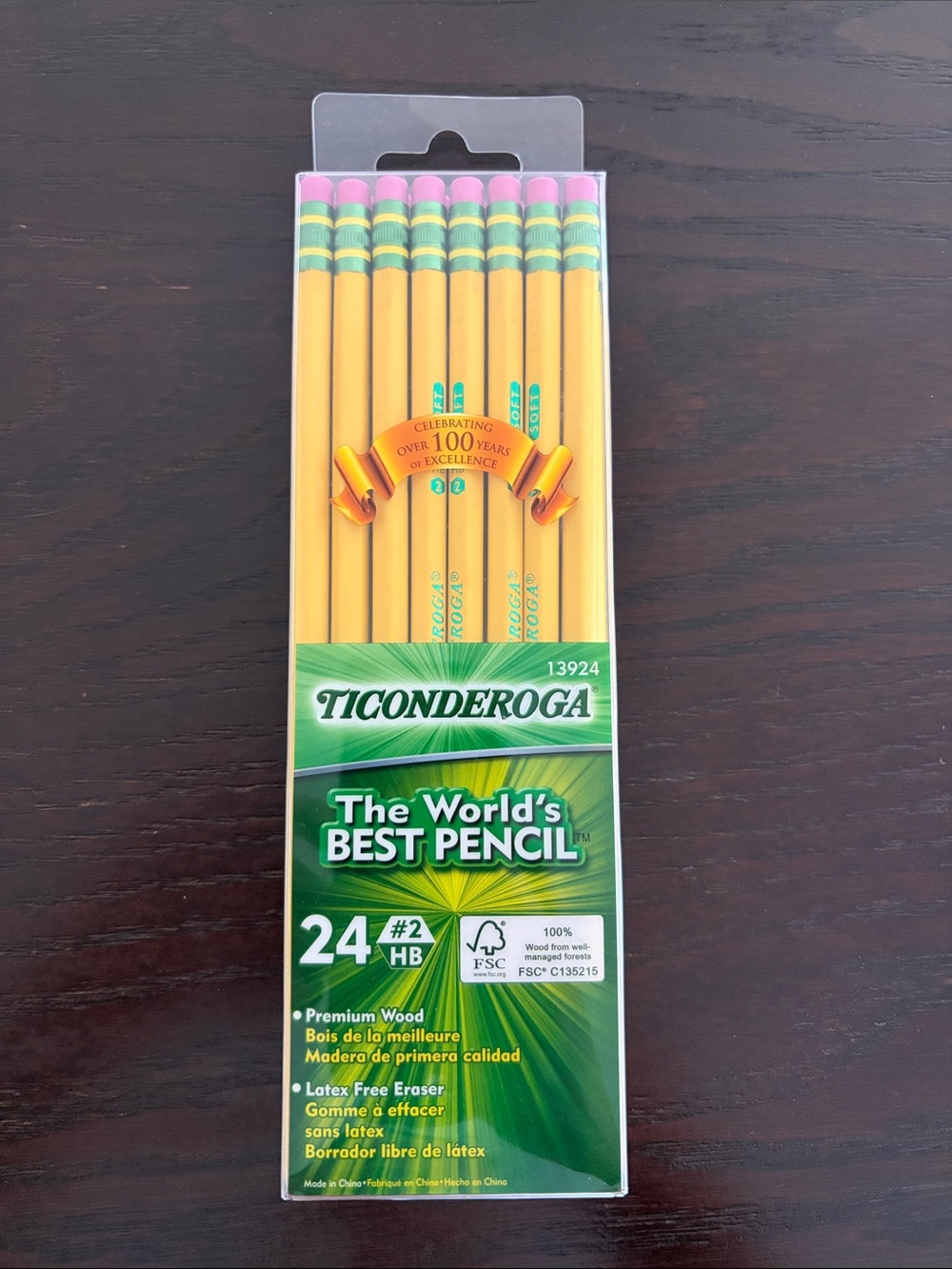 NEW Ticonderoga #2 Yellow Pencils - Pack of 24, 100% Premium Wood